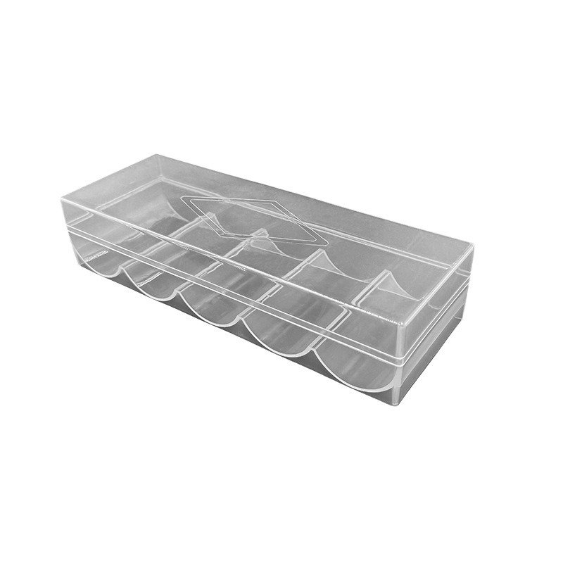 Portable Acrylic Poker Chip Case Box Plastic Poker Tray for 100pcs chips
