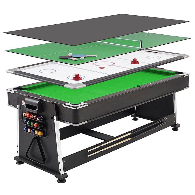 7FT 4 In 1 Multifunction Game Swivel Pool Table Indoor Billiards Snooker Tables In Stock