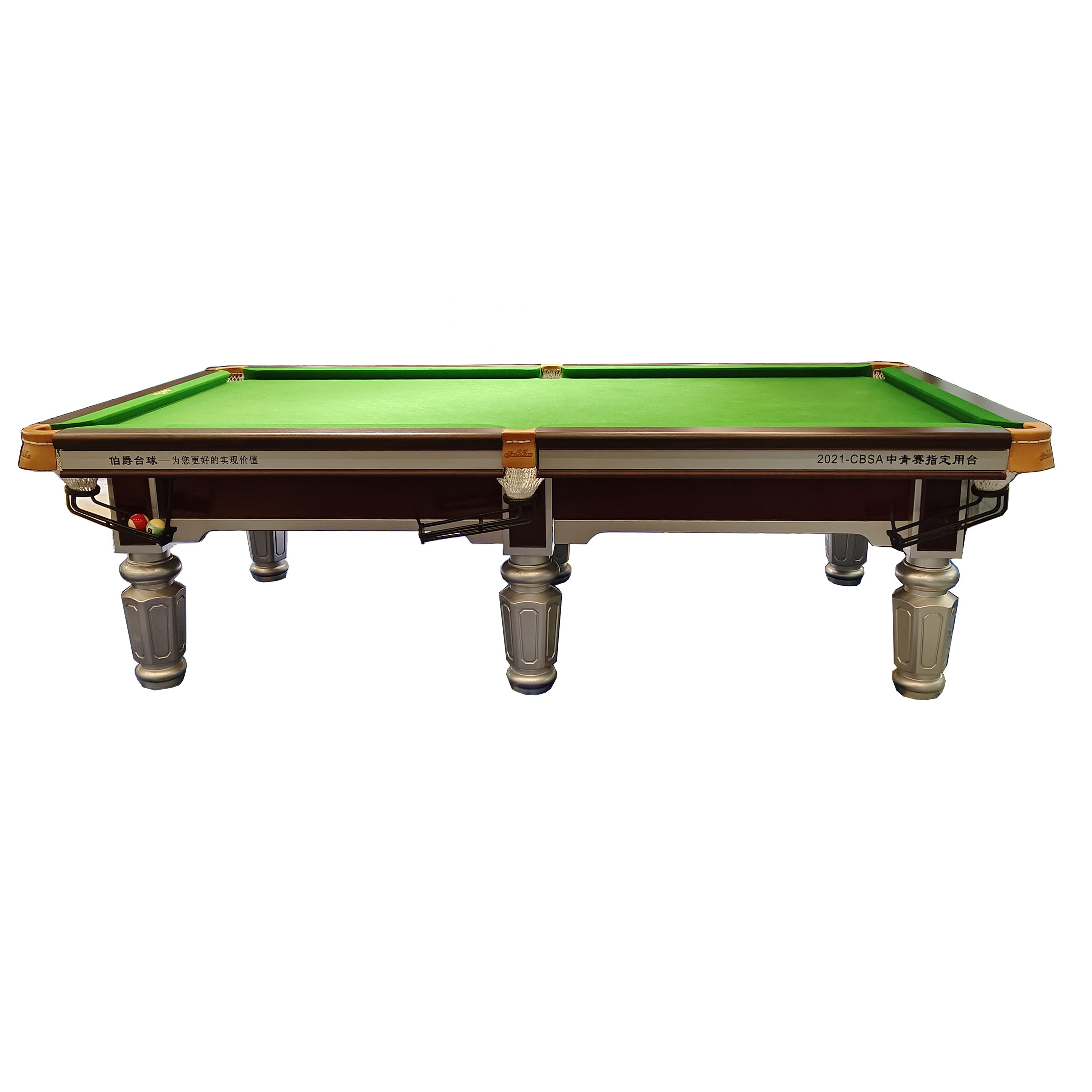 Bojue Chinese black 8 ball style billiard & snooker pool table 9ft 10ft customized size Q7 Silver Leg for entertainment use