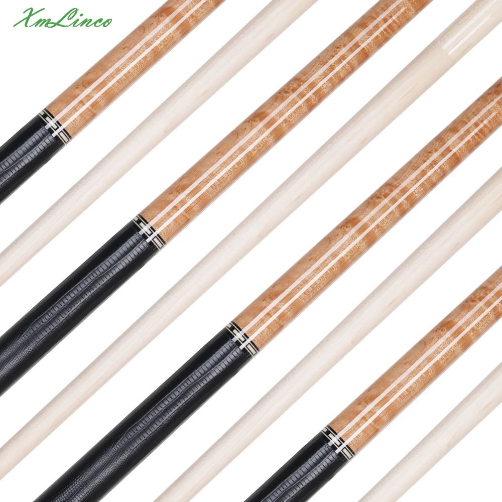 Xmlinco Handmade Billiard Sticker pool Cue Curly Wood Lizard Leather Warp 12.5mm Tip Size Hard Maple Shaft 58 Inches