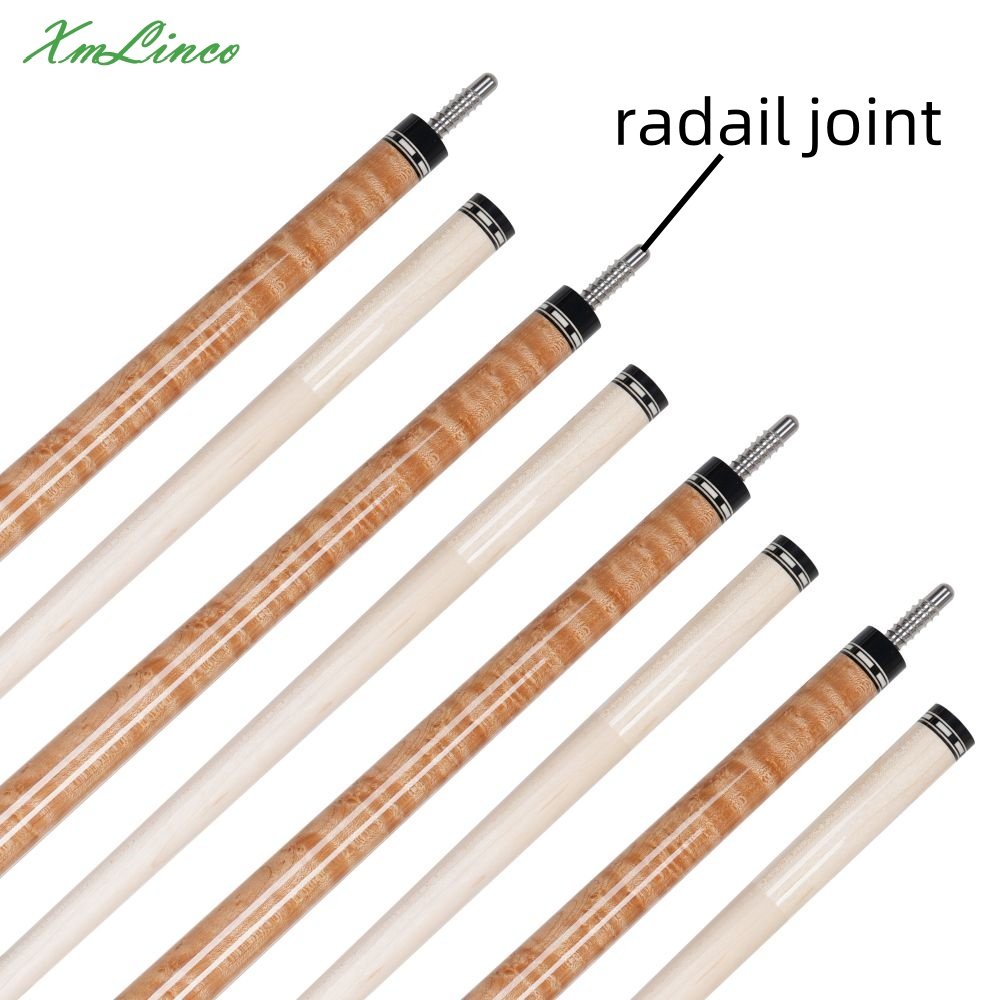 Xmlinco Handmade Billiard Sticker pool Cue Curly Wood Lizard Leather Warp 12.5mm Tip Size Hard Maple Shaft 58 Inches