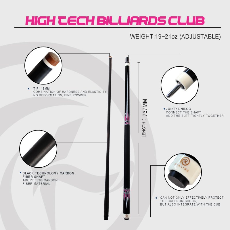 OK HEALING 1/2 T700 Carbon Fiber Billiard Pool Cue Stick Snooker Billiard Cue Stick Factory Sale Billiard Accessories