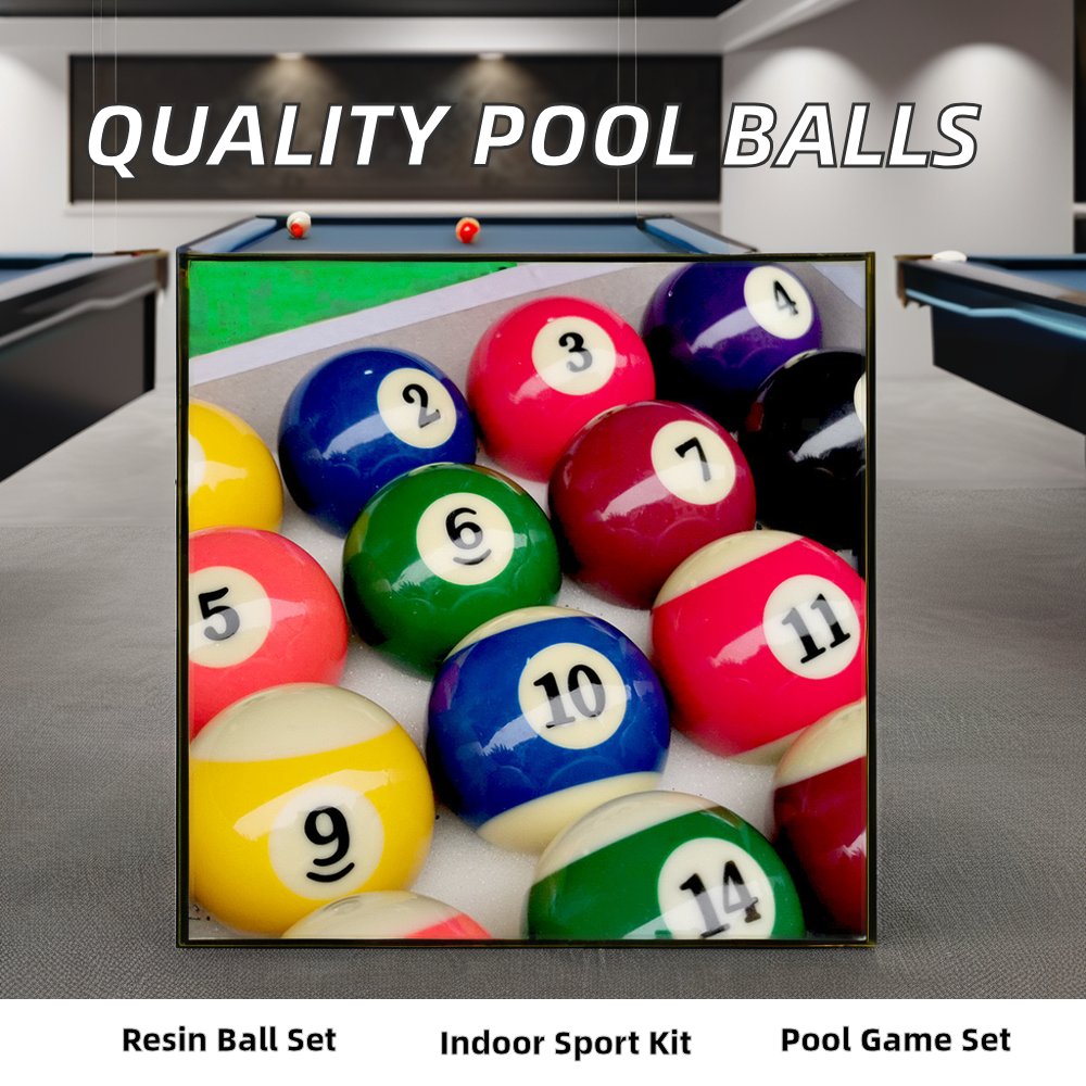 Wholesale High Quality 57.2mm Resin Pool Billiard Table Balls Snooker Cue Ball Accessories with Box Packaging