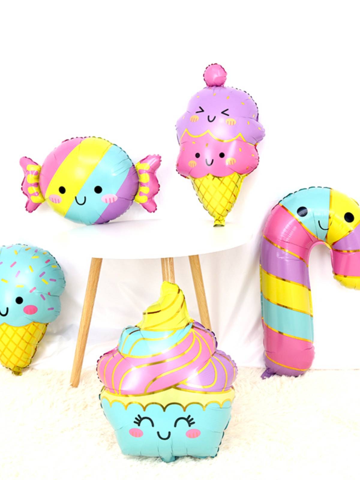 New color ice cream digital balloon cake ice cream donuts outdoor birthday decoration products