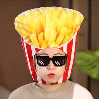 Japan and South Korea INS Creative Splayed Rice Blossom Hermore Funny Food Potato Chicken Hat Children's Performance Supplies Prop Proper Gift Women