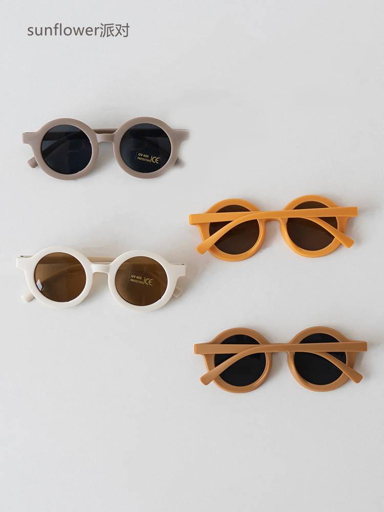 korean children's round-glass sunglasses baby street, photo props for the birthday of a baby with a chalk sandglass