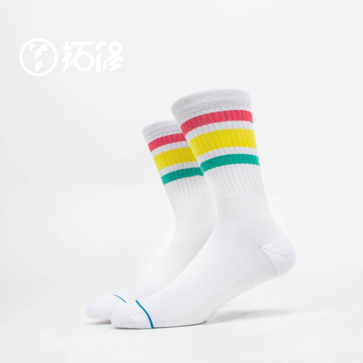 Three bars (red and yellow) casual sports socks