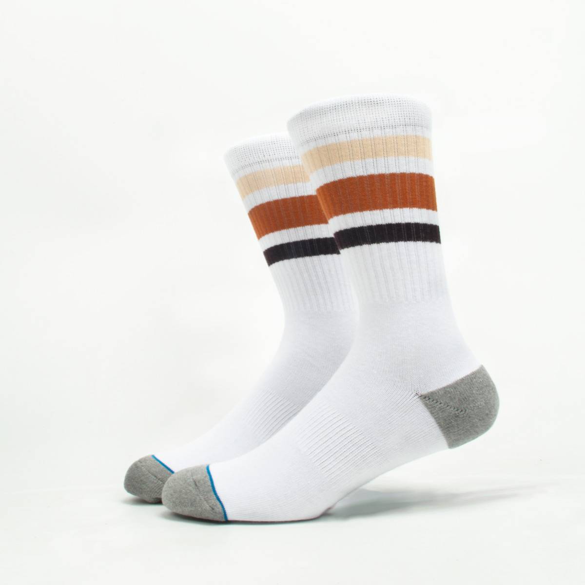 Three bars (pink brown black) casual sports socks
