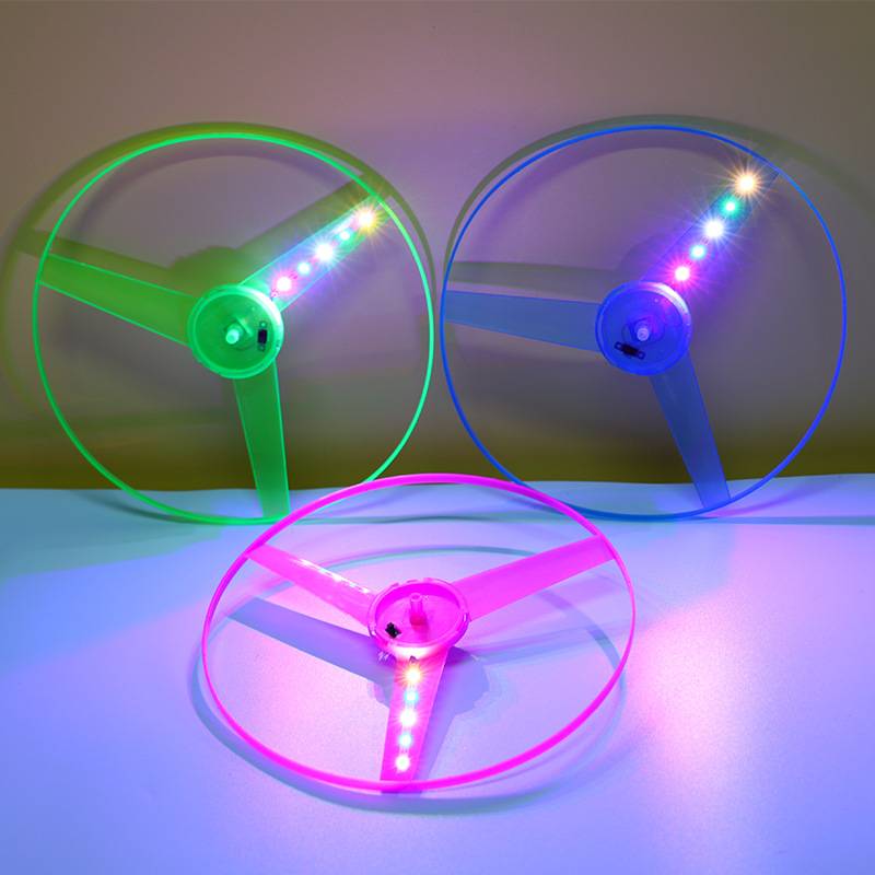 The new drawing line light -up flying saucer flying sauceflower bamboo dragonfly thickened soft flying disk kindergarten children outdoor toys batch