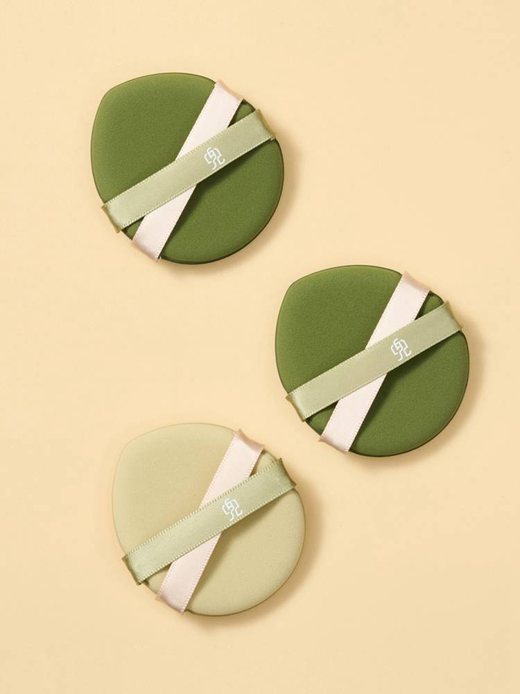 Star Puff puff gas cushion powder flutter green classic 3 pieces of dry and wet dual -use bubble water puff double -sided makeup sponge