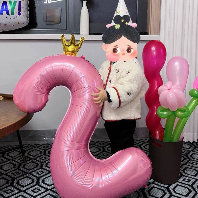 40 -inch large Crown Digital Balloon Children Baby Birthday Party Scenario Scene Decoration Postering Proposal
