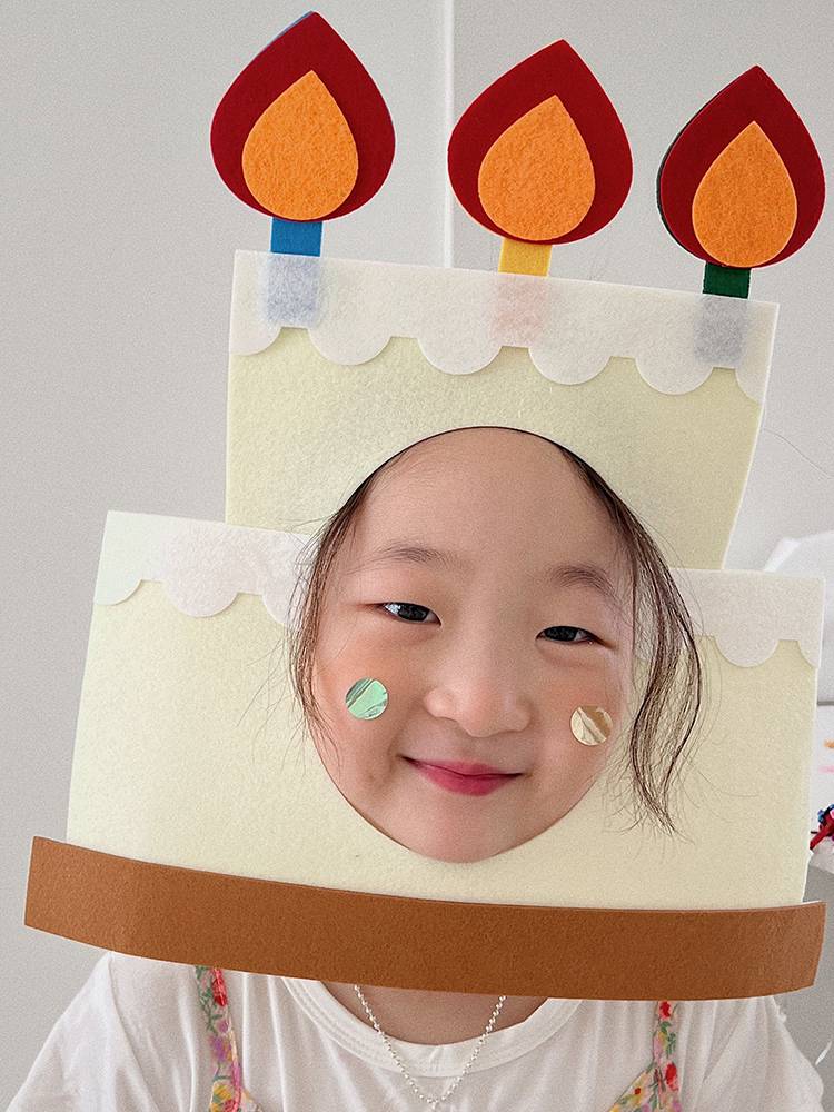 INS Feng Xiaoshong Book Creative Cake Head Hand Hat Funny Party Cage Decoration Proper Birthday Party Mask
