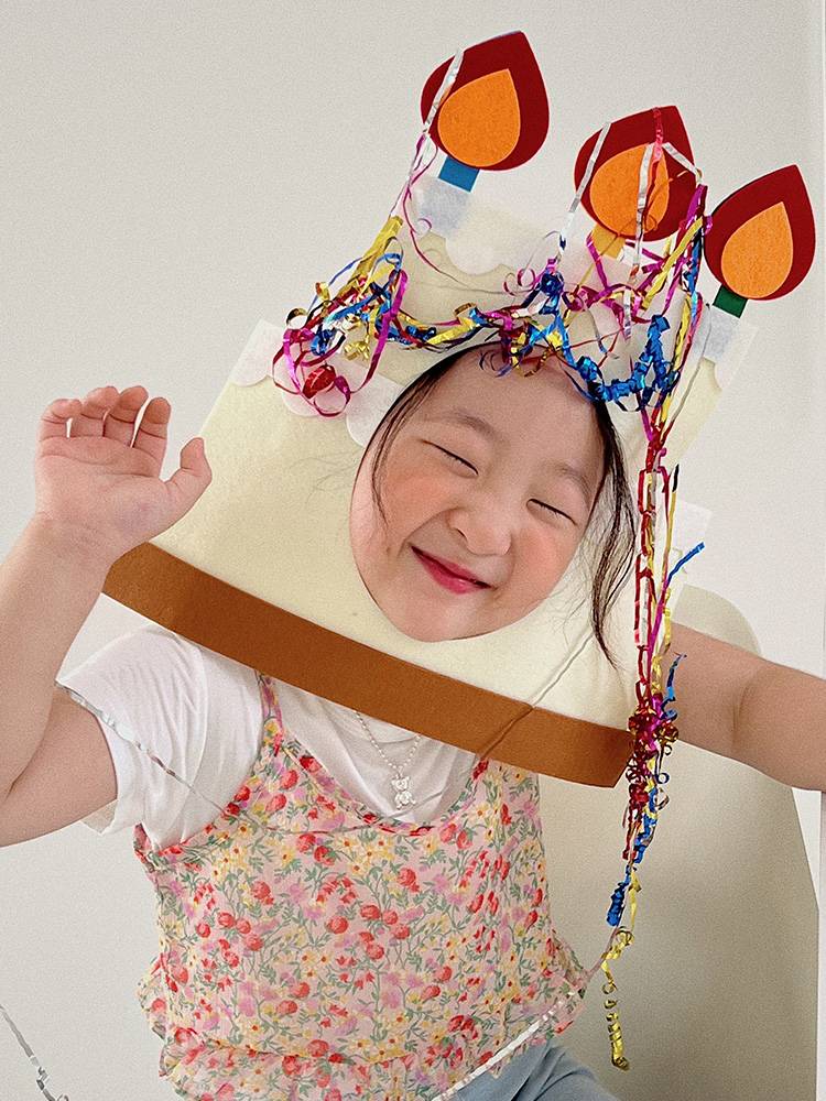 INS Feng Xiaoshong Book Creative Cake Head Hand Hat Funny Party Cage Decoration Proper Birthday Party Mask