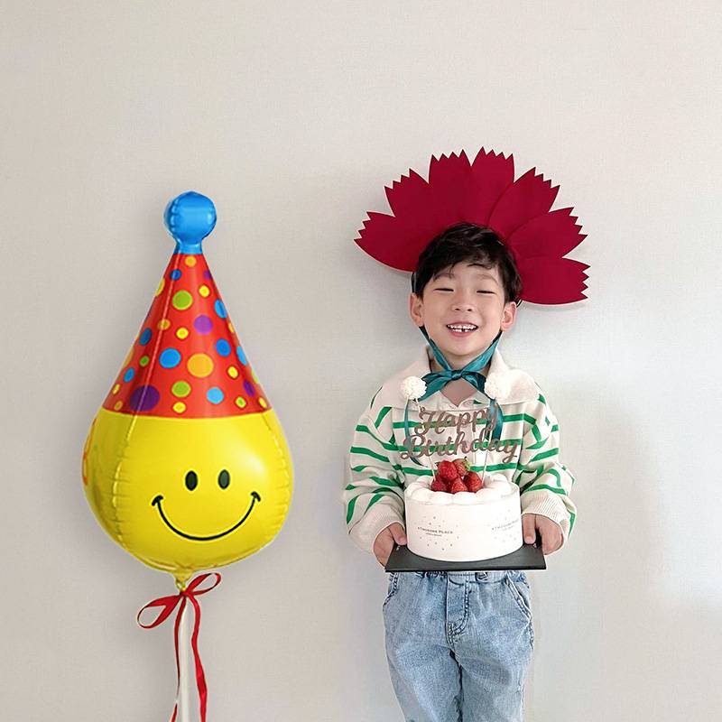Red hairband+4D smiley table floating