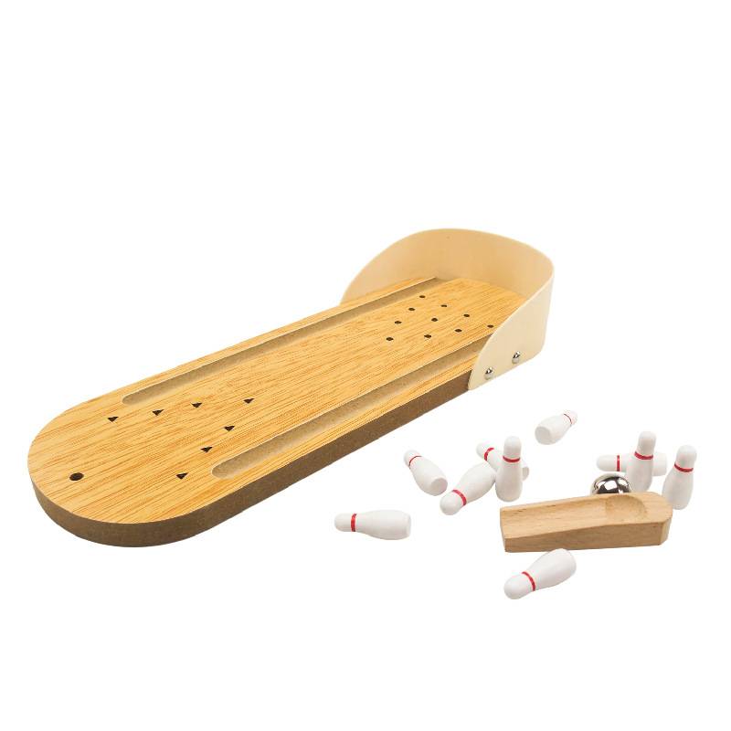 Wooden bowling ball children toys mini -bowling parent -child activity wooden solid wood toy desktop game