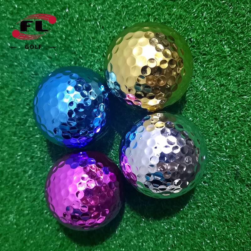Buddhist sports new double -layer color golf ball practice ball electroplated ball gift ball