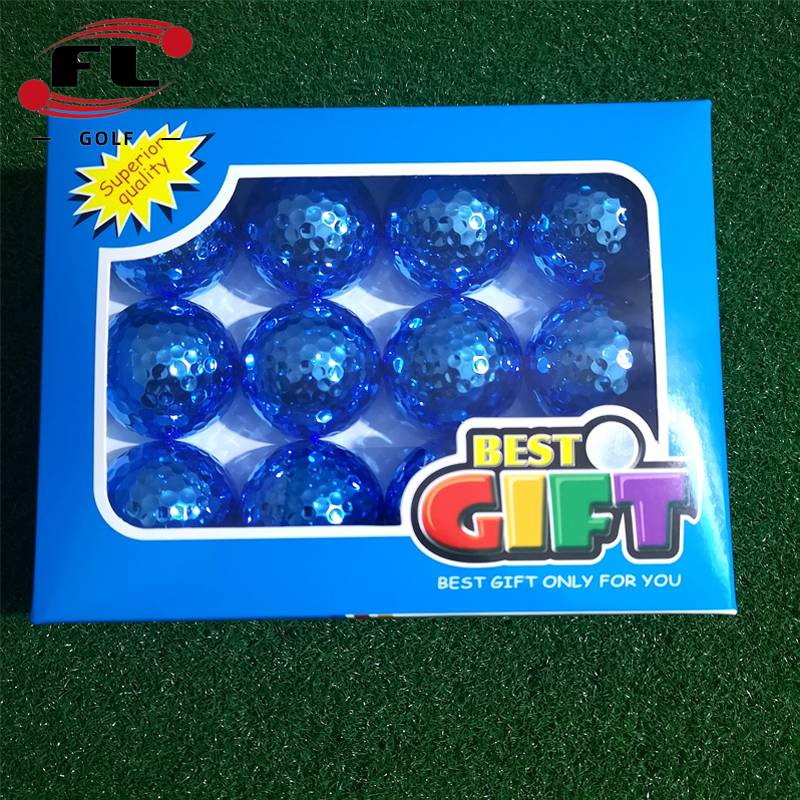 Buddhist sports new double -layer color golf ball practice ball electroplated ball gift ball