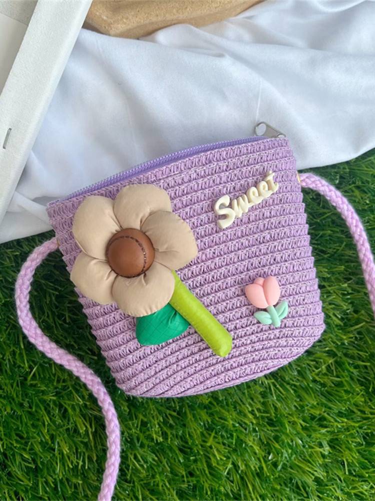 Selling cute artifact 1-8-year-old girl baggage holiday cherry grass editing shell bag female baby children shoulder bag pocket
