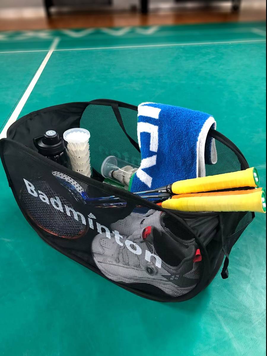 Four grid badminton grid bag folding storage Portable grid breathable multifunctional badminton bag