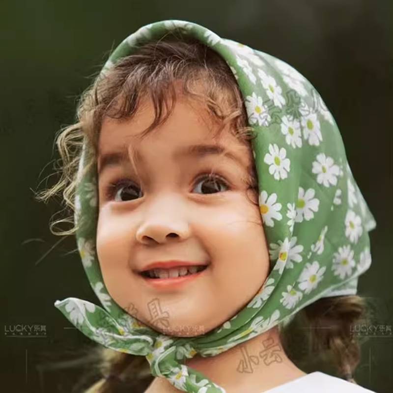 Green Daisy Head Scarf