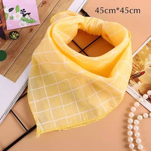 Yellow plaid headscarf