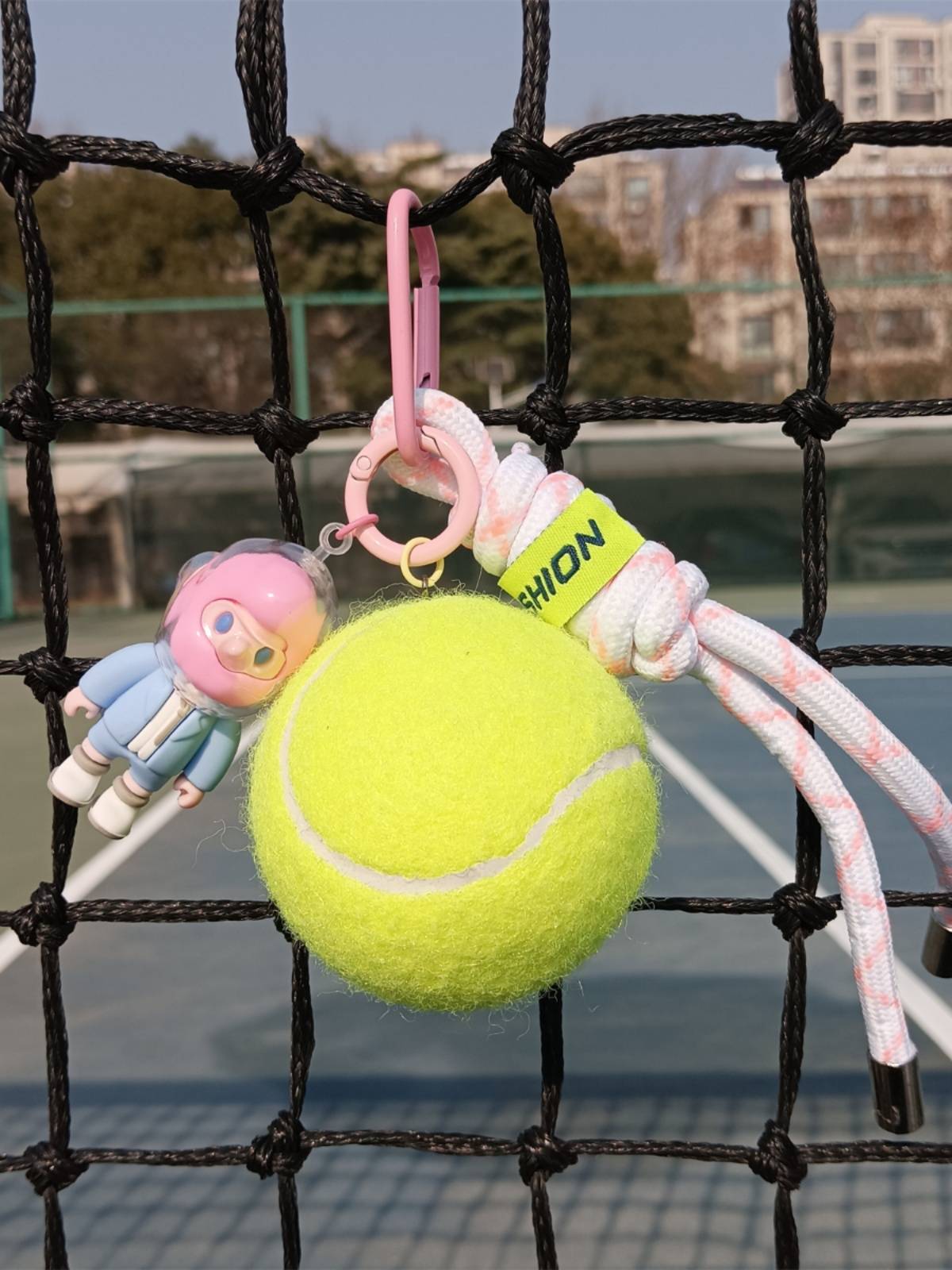 Pink tennis bag hanging decoration tennis pendant keychain peripheral creative New Year birthday gift cute rope art jewelry