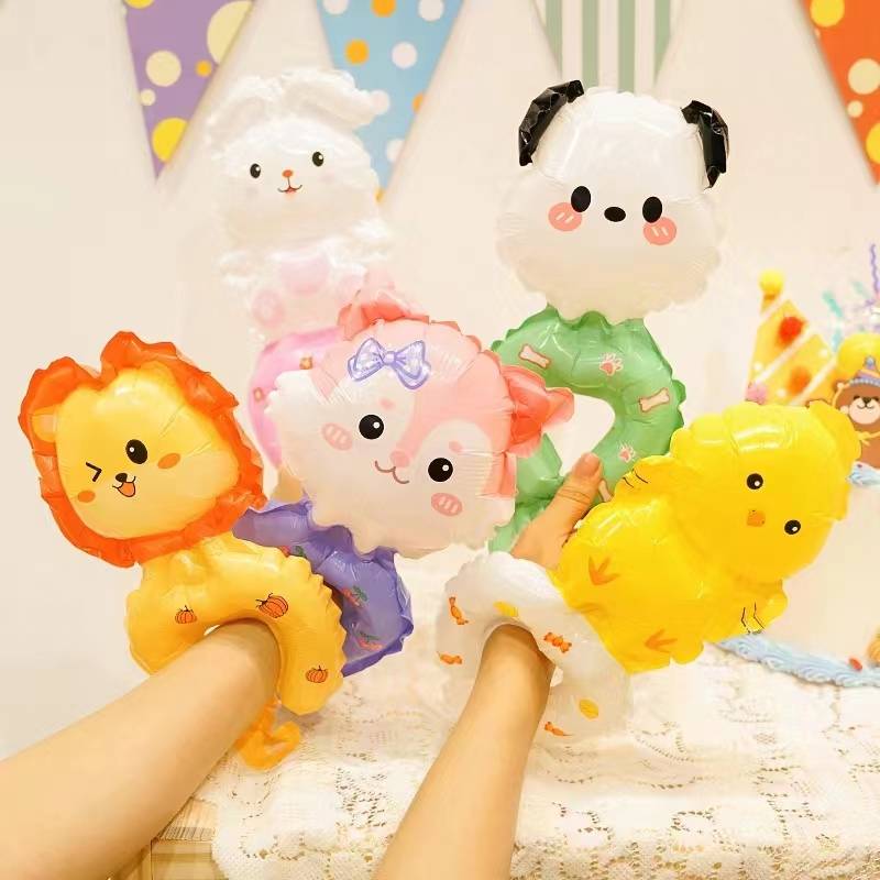 Xiaohongshu is the same cute wrist balloon balloon children's birthday holiday cartoon gift Douyin net red aluminum film inflatable balloon