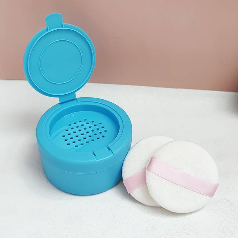 1 empty box [blue]+2 ribbon powder puff