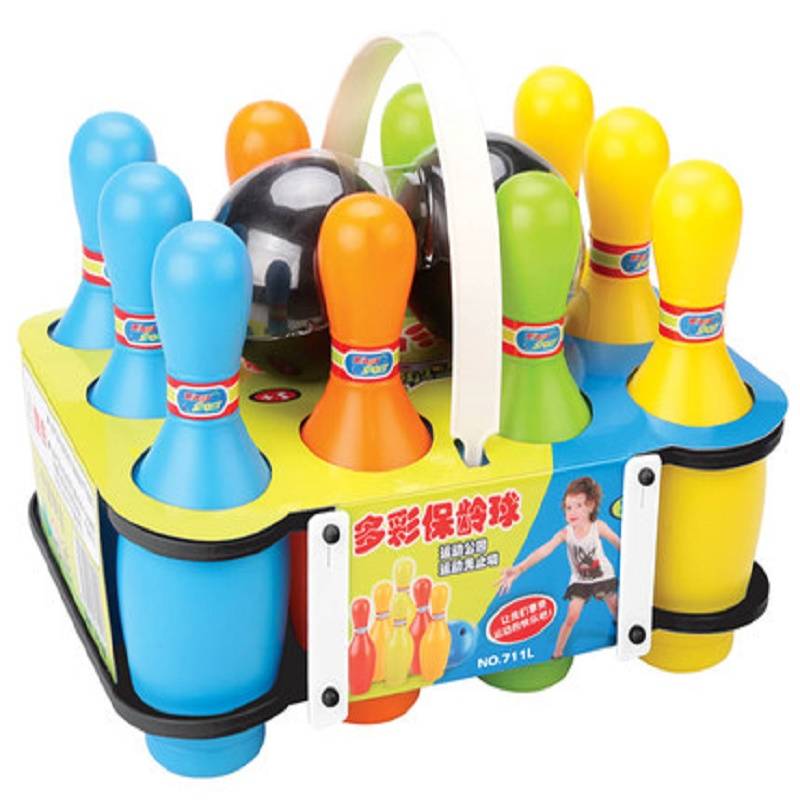 Fun bowling toy indoor sports children ' s big colour plastic bottle adult outdoor sports prop