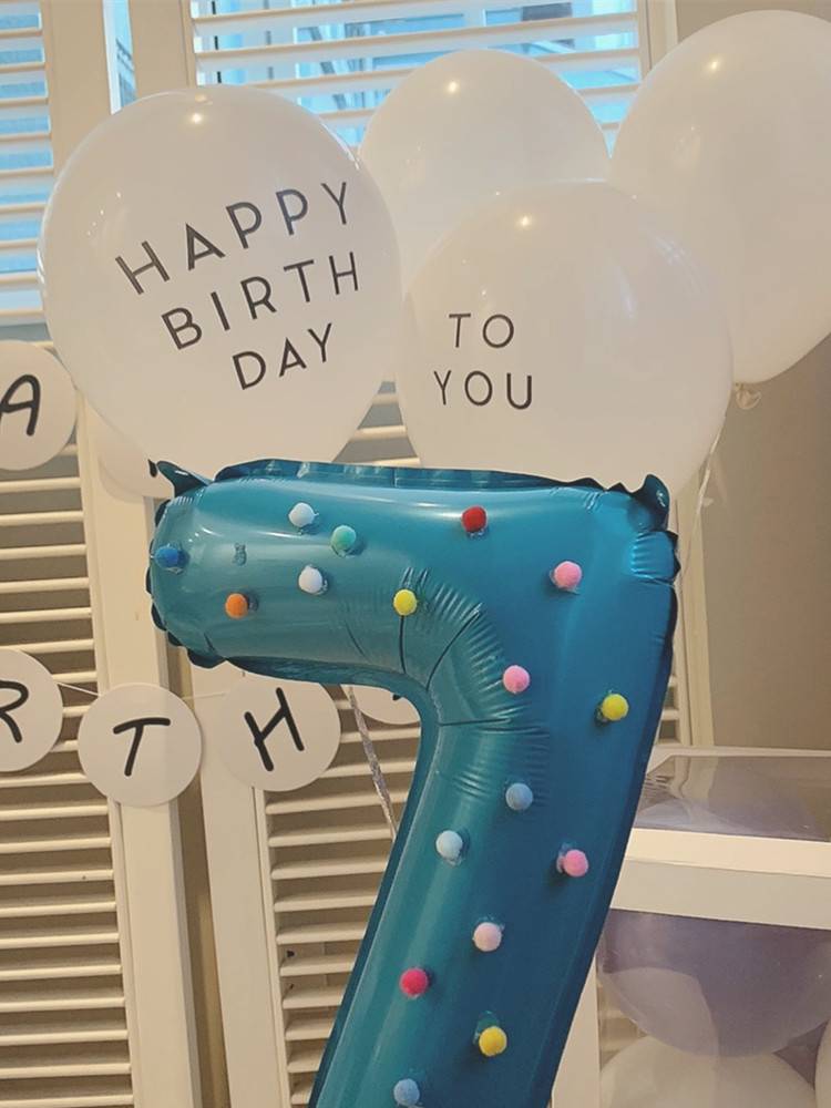 Xiaohongshu, the same red birthday hat, crown hat, white letters, balloons, children's year old birthday camera props