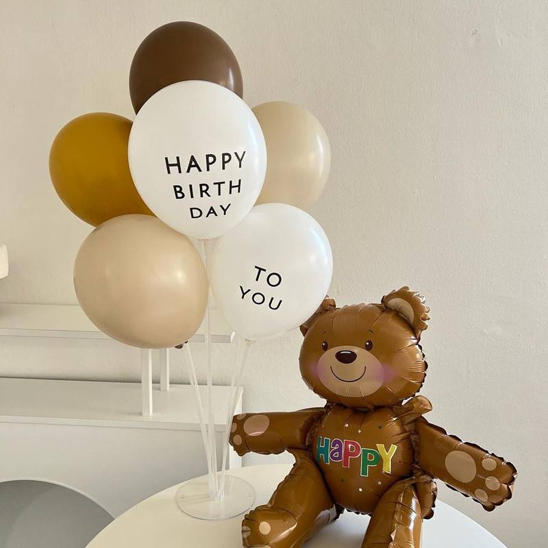 Birthday Quality Ball Drifting+Bear (Pulling Tube)