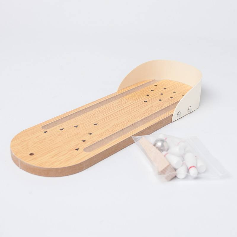 Wooden mini -bowling parent -child interactive desktop game children's early education benefit reduction indoor game ball toys
