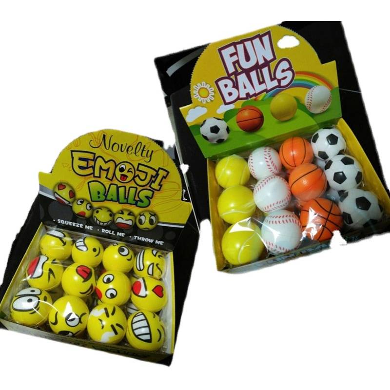 6.3CMPU children's sports toy stressball PU foam sponge elastic ball Earthwritten outdoor sports