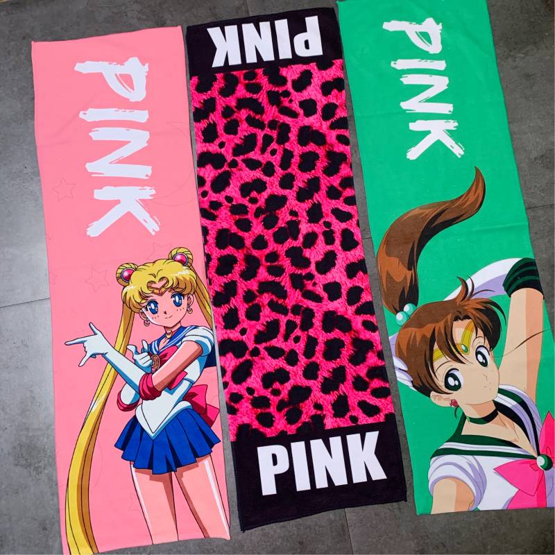 Net Red Goddess Beautiful Gorgeter Girls' Letter Leopard Thin Cute Fitness Fitness Wipe Sweat Towel Towel Towel
