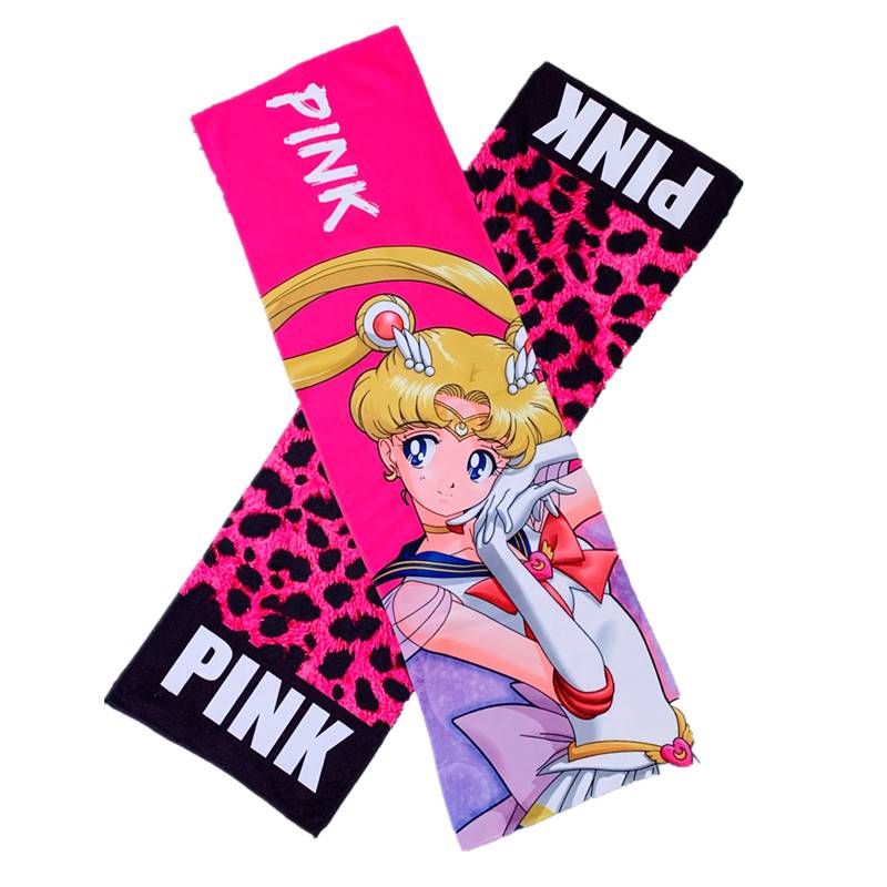 Net Red Goddess Beautiful Gorgeter Girls' Letter Leopard Thin Cute Fitness Fitness Wipe Sweat Towel Towel Towel