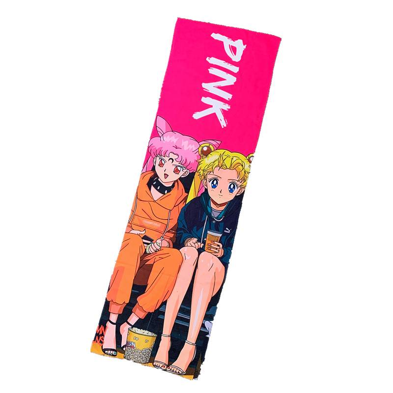 Hip -hop beautiful girl towel