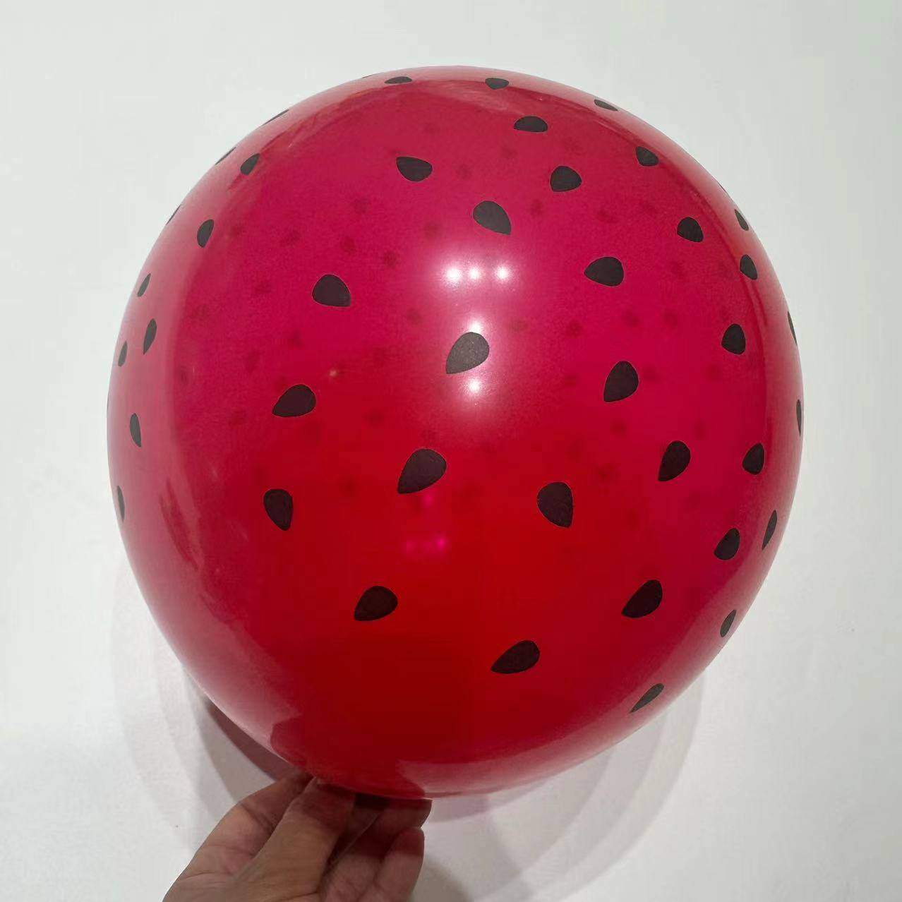 Red watermelon seed ball balloon 50+air cylinder+pole