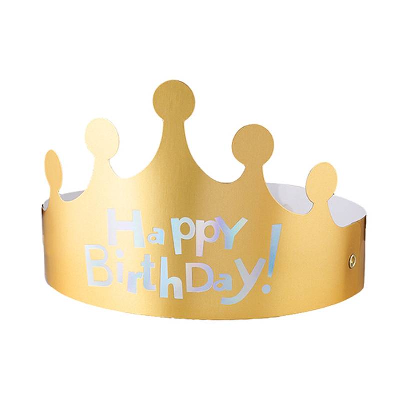 Folding cap Birthday hat can adjust the size of adults and children can wear golden crown cap parts paper hat headwear