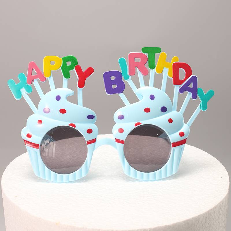 10 blue birthday glasses 10
