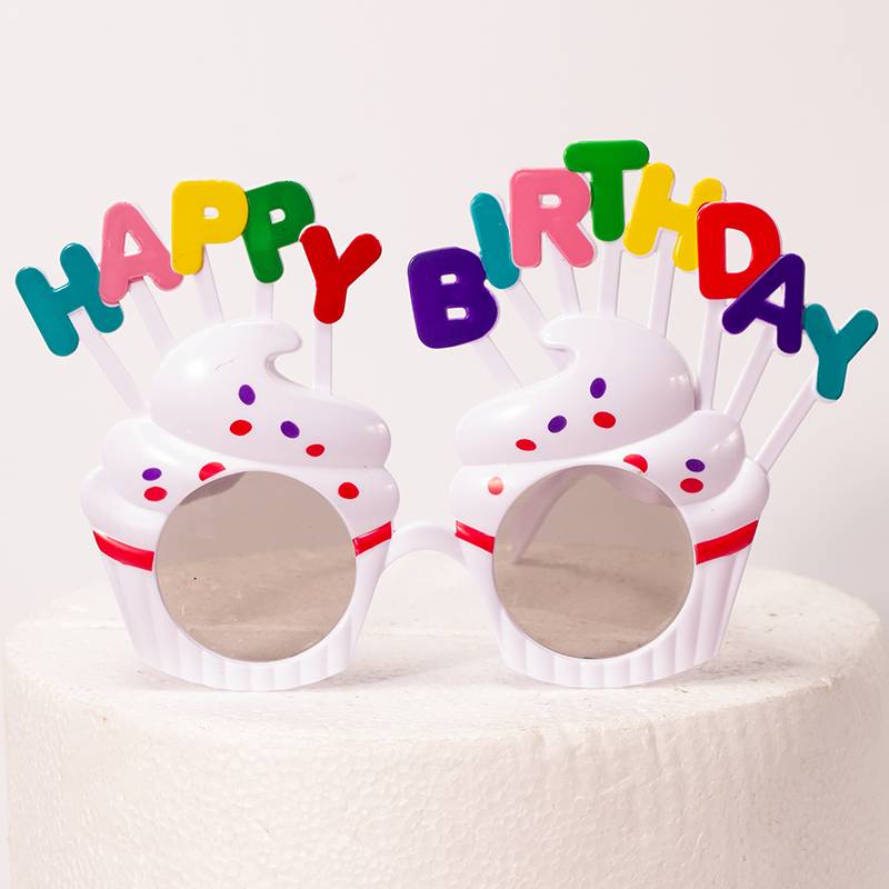 10 white birthday glasses 10