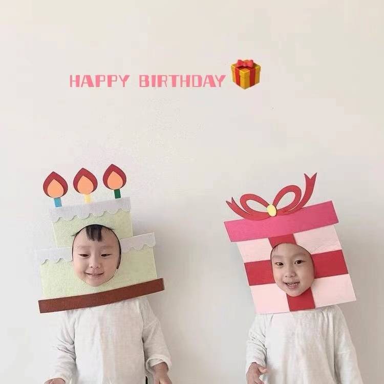 Birthday atmosphere sensor, decorative cake head decoration, hats, children and girls, young baby scenes take pictures of gas balloon