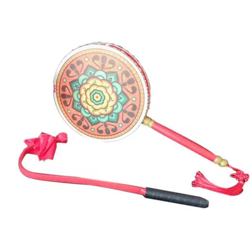 Tibetan typhus, oxen-coated, wooden fan hand-held drumming for adult children performing dance props