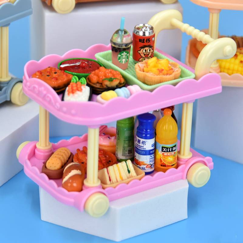 Micro -shrinking food car kitchen Kitchen House Hand Hands Motor Food Swing Pamper Model Model Model Toys