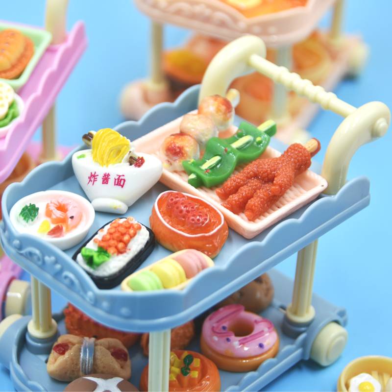 Micro -shrinking food car kitchen Kitchen House Hand Hands Motor Food Swing Pamper Model Model Model Toys