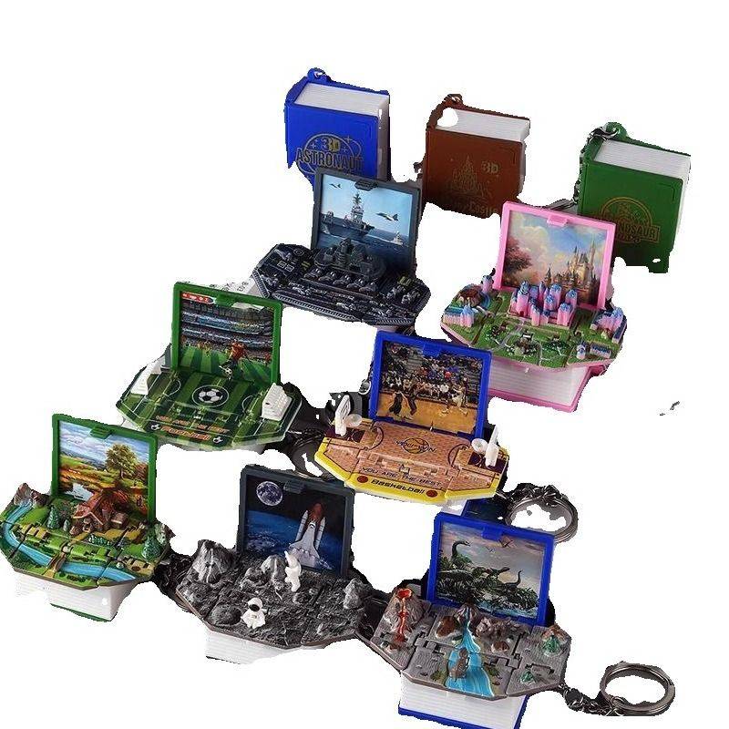 3D three -dimensional bullet explosion book football book keychain basketball creative decompression dinosaur toy gift Christmas magic dragon year