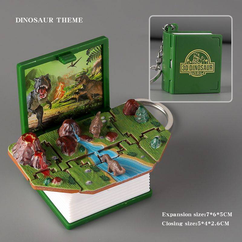 3D three -dimensional book [Dinosaurs] Green