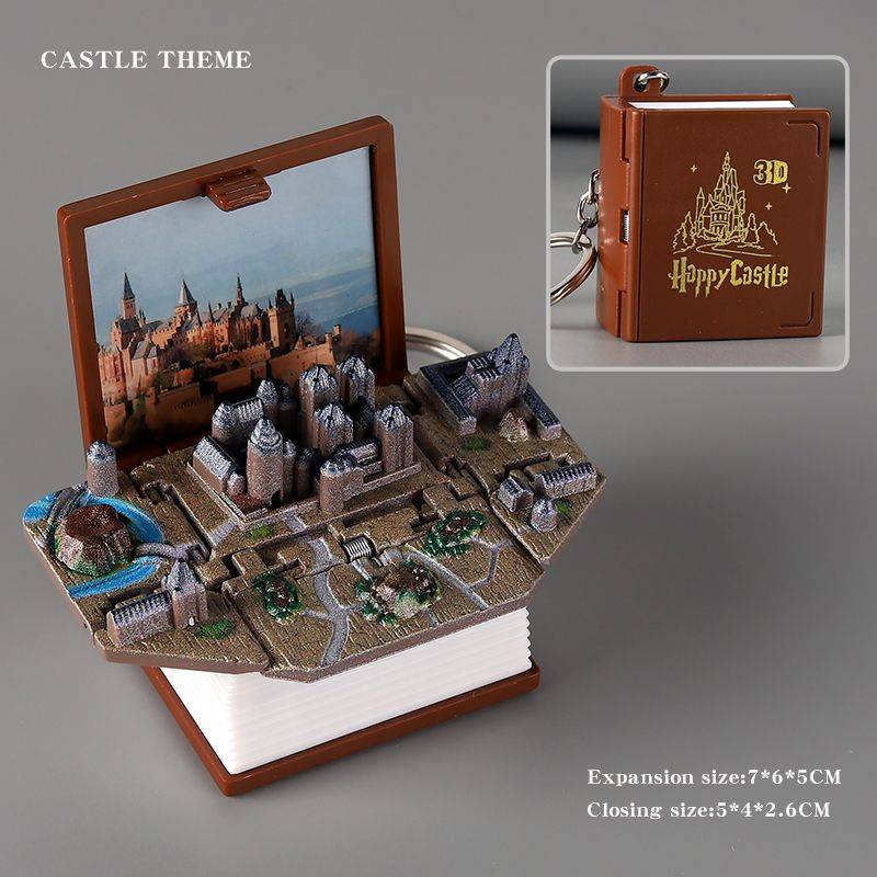 3D three -dimensional book [Castle] Brown