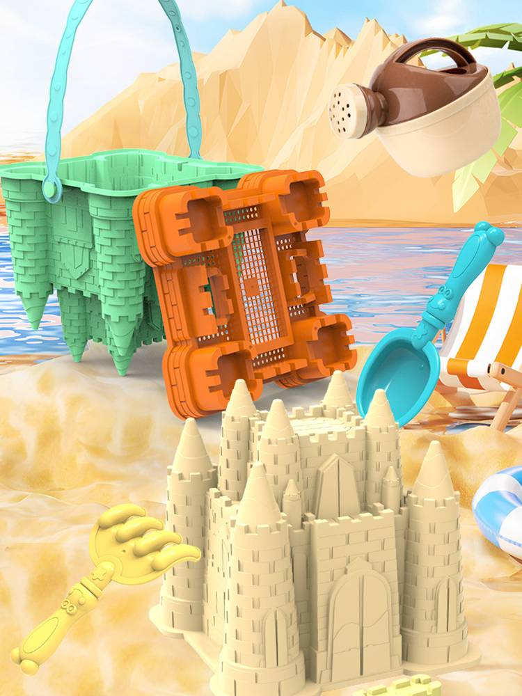 Children's beach toy Gai Castle Molding Sandbound Barrel Baby Girl Playing the Sea Play Sand Digging Tool Set