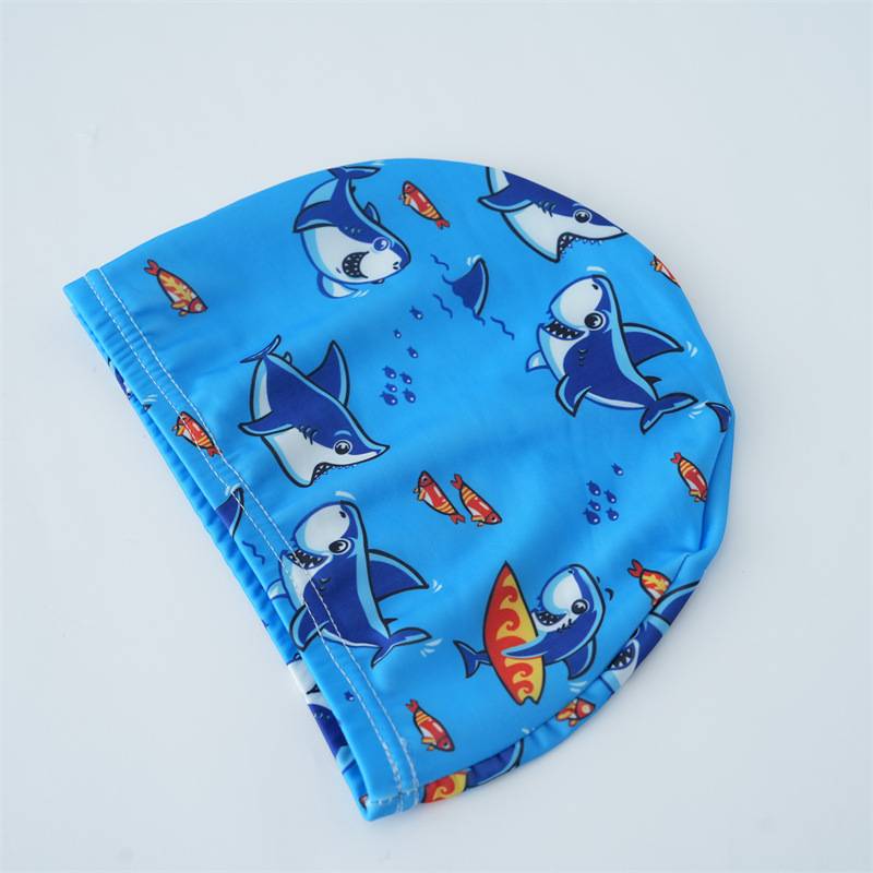 Shark Blue Swimming Hat single installation