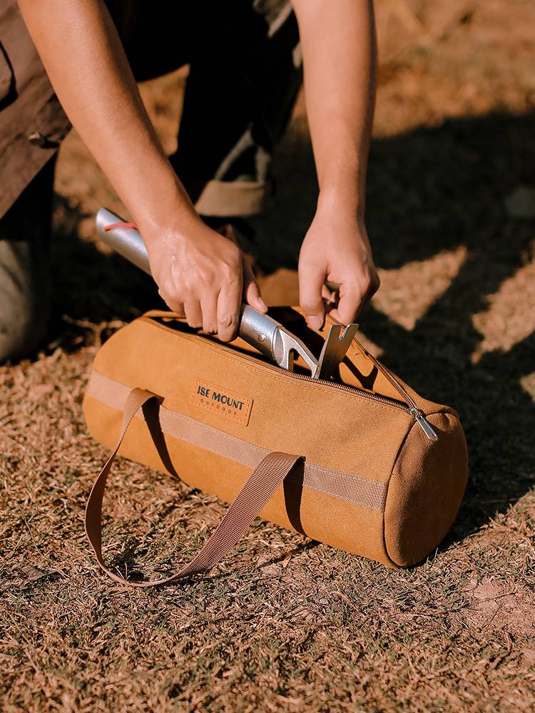 Outdoor camping places nails, tents, sky -to -screen accessories, build a nail wind rope hammer package canvas nail storage bag